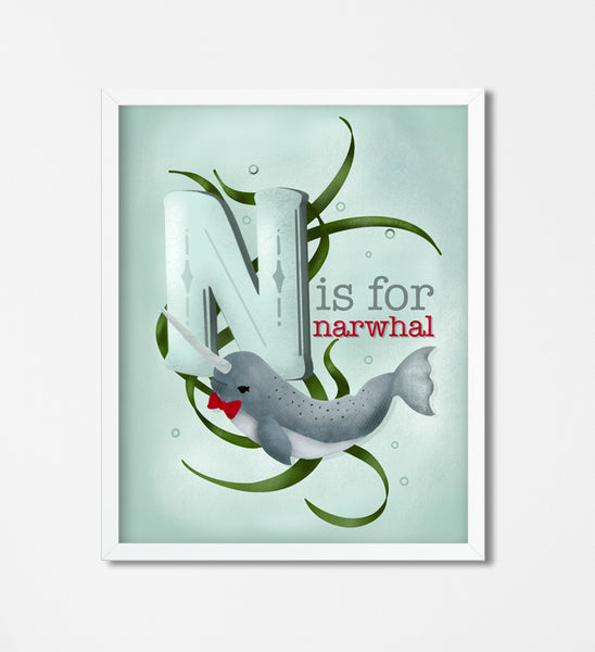 N is for Narwhal - Wren + Finn