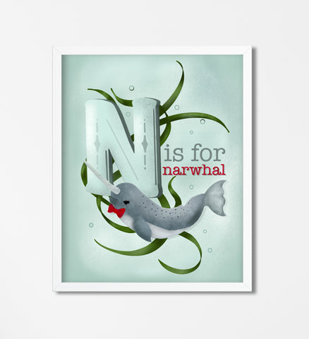 N is for Narwhal - Wren + Finn