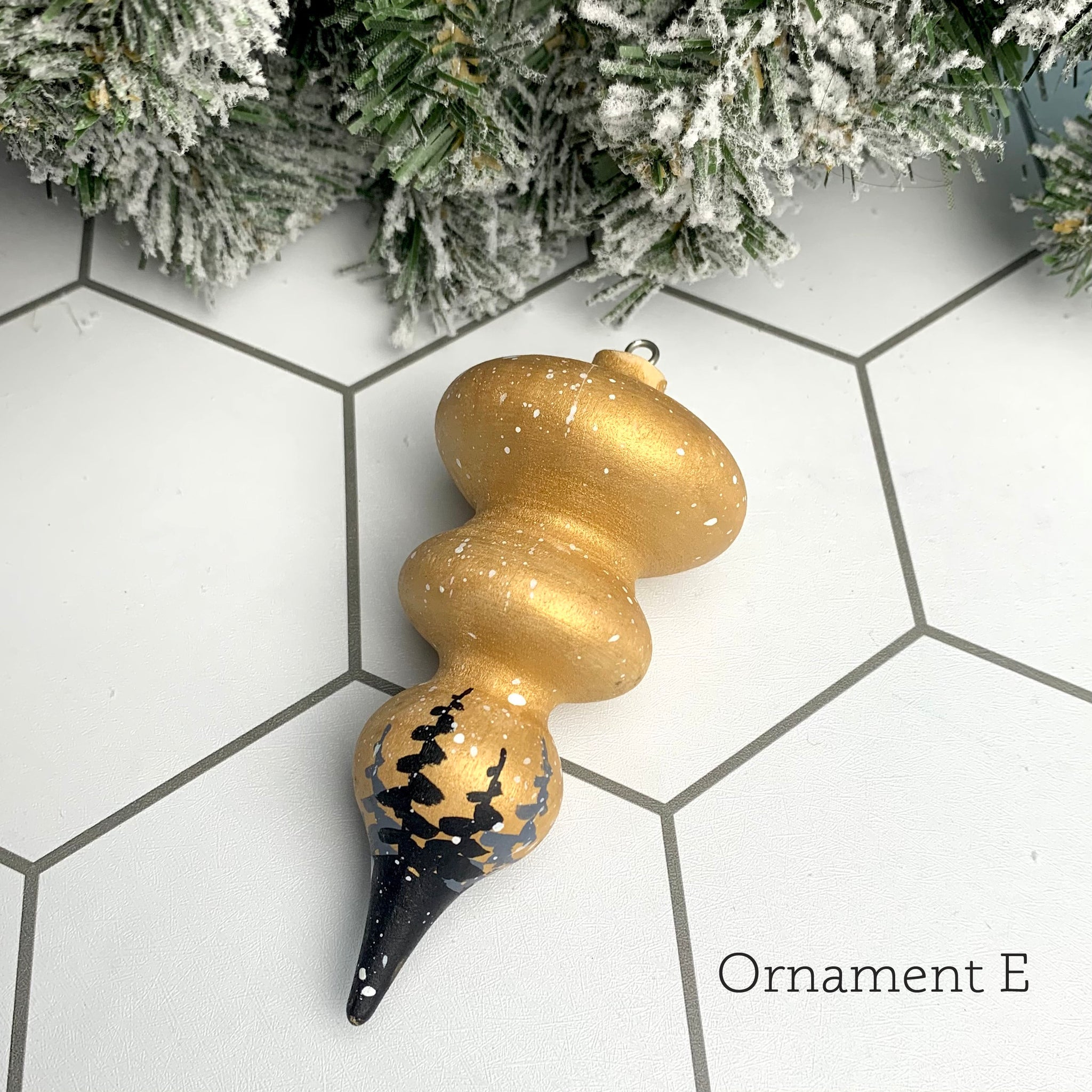 Handpainted wood ornaments by Dominique Wilmore - Wren + Finn