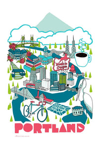Portland City Collage Towel - Wren + Finn