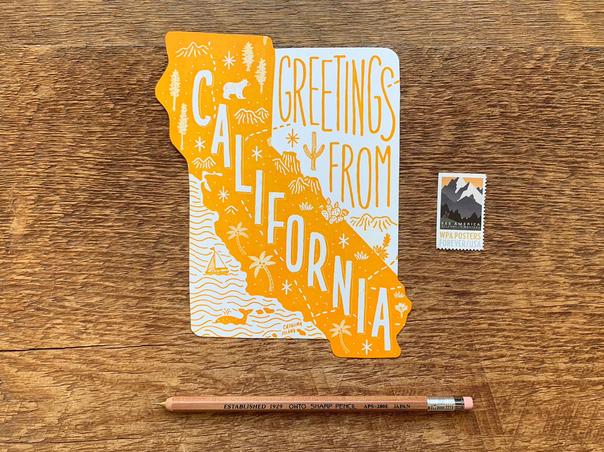 California State Postcard - Wren + Finn