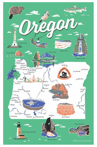 Oregon Icons Towel - Wren + Finn